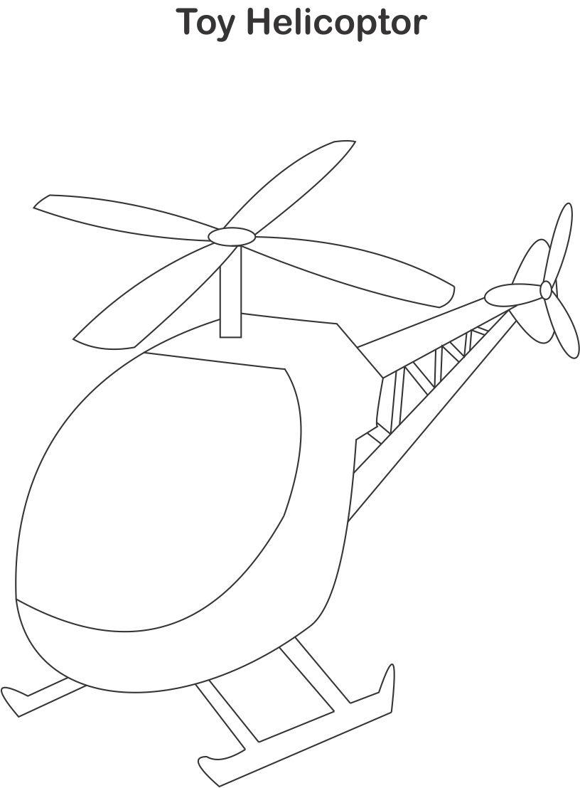 Helicopter coloring printable page for kids