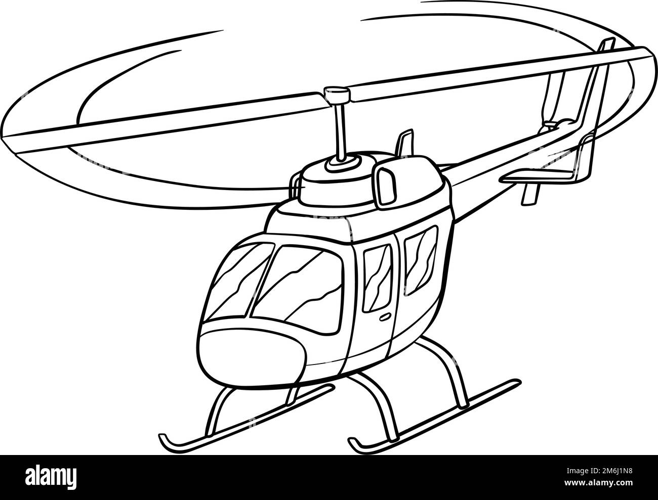 Helicopter isolated coloring page for kids stock vector image art