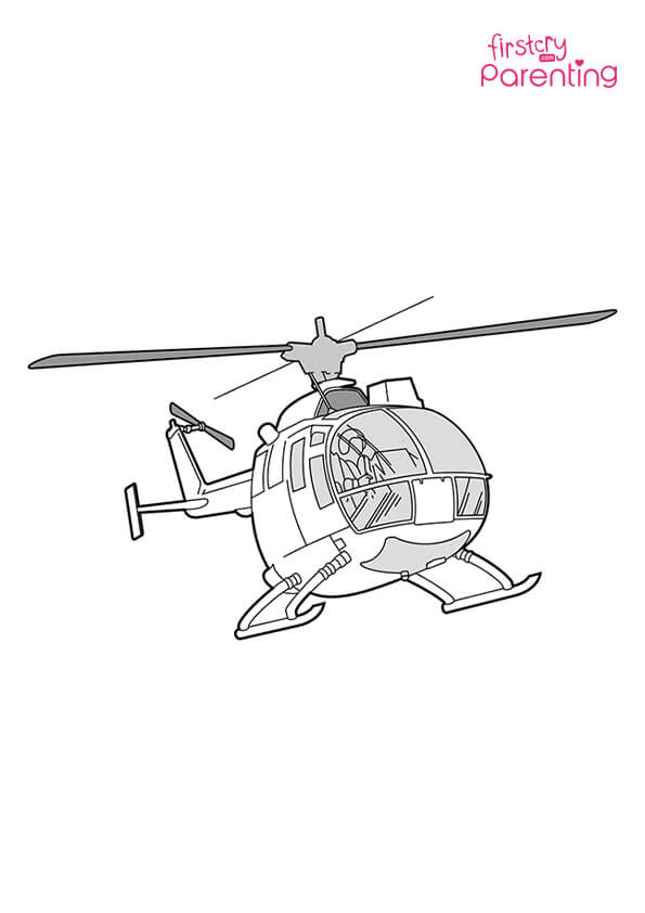 Easy printable helicopters coloring pages for kids