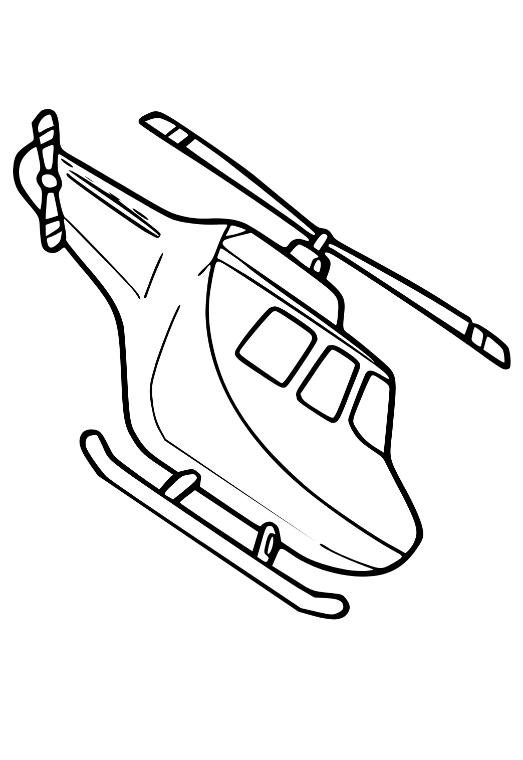 Free printable helicopter flight coloring page for adults and kids