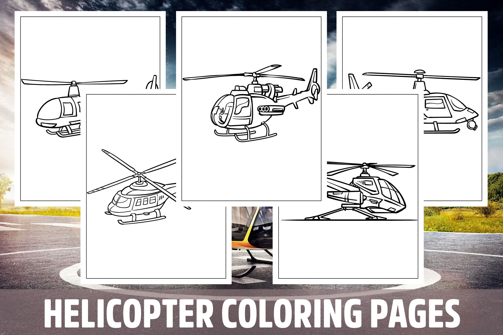 Helicopter coloring pages for kids girls boys teens birthday school activity made by teachers