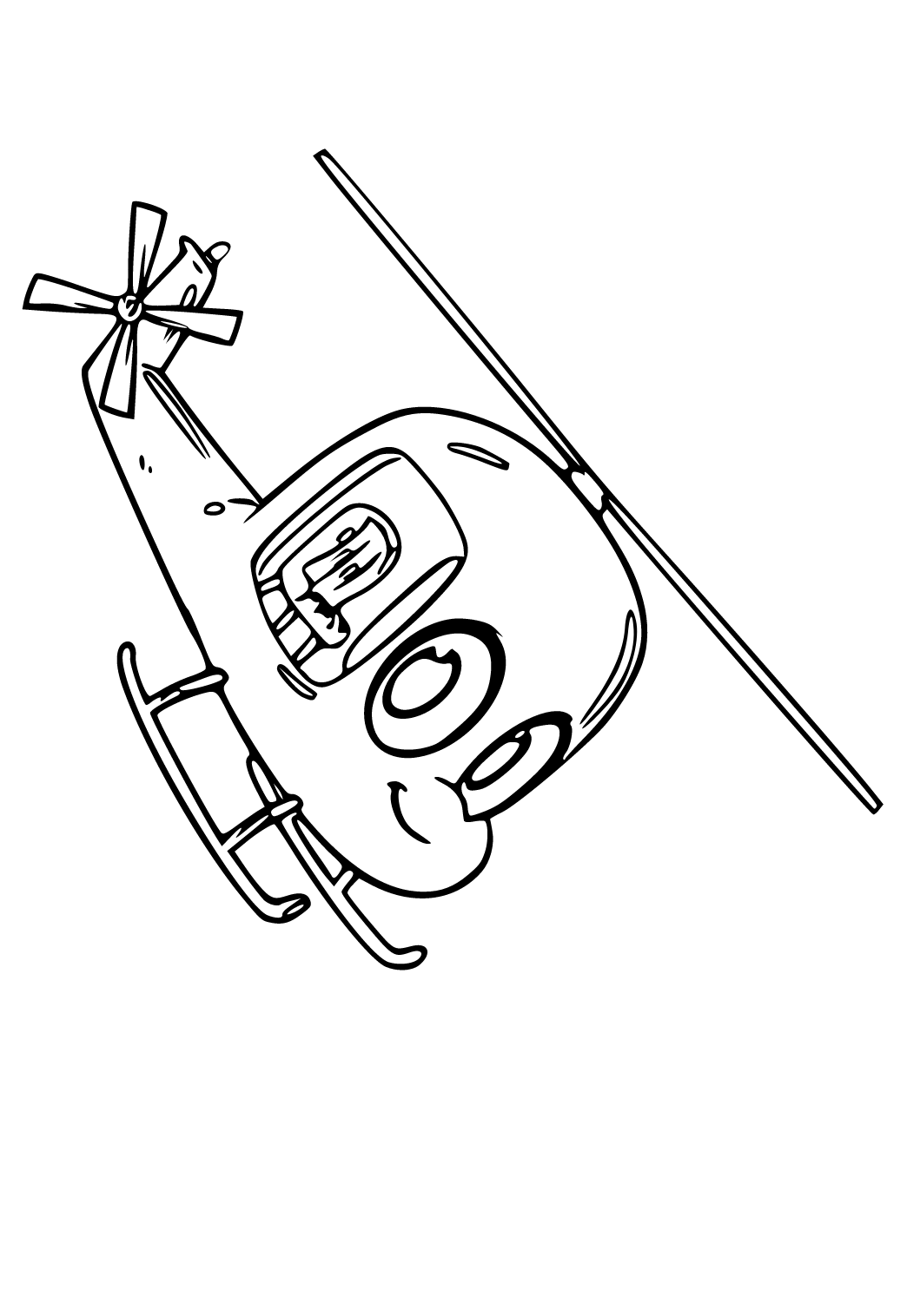 Free printable helicopter cute coloring page for adults and kids