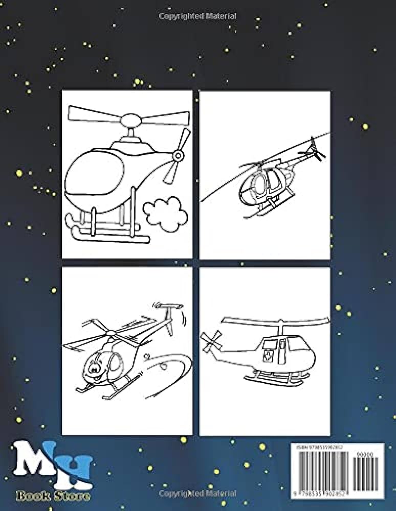 Helicopter coloring book for kids a beautiful collection of helicopters coloring pages for kids ages