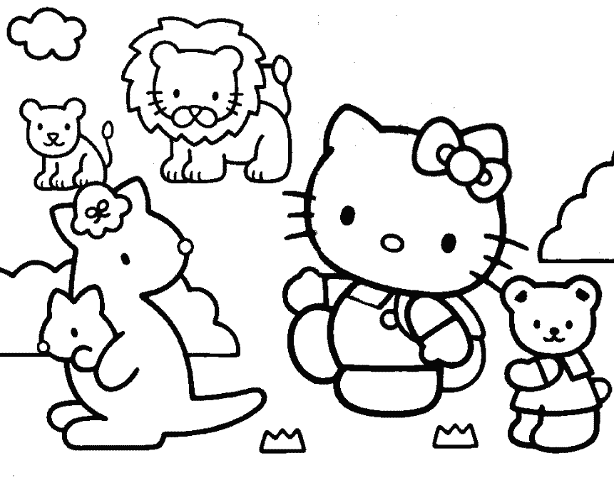 Hello kitty and friends coloring pages printable for free download