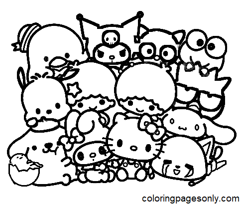 Sanrio characters coloring pages printable for free download