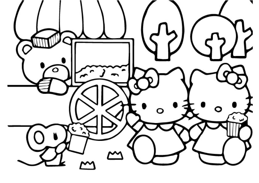 Free printable hello kitty coloring pages for kids