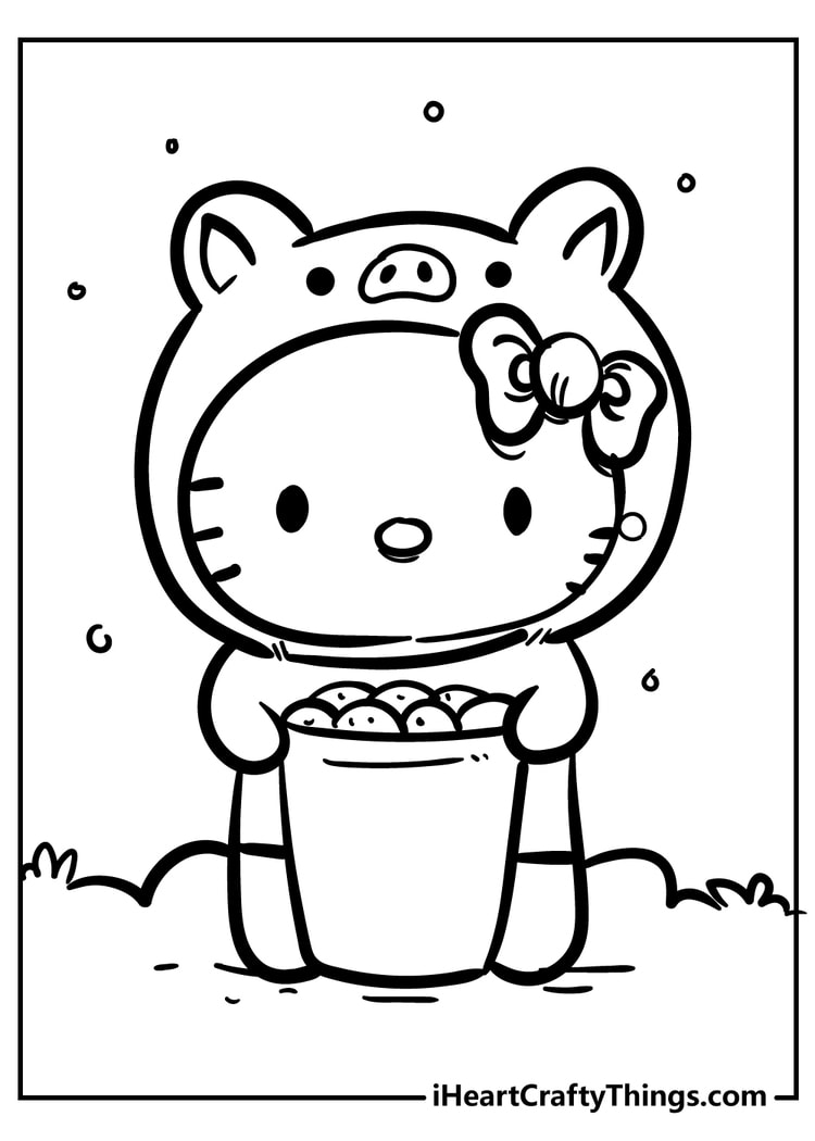 Hello kitty coloring pages free printables