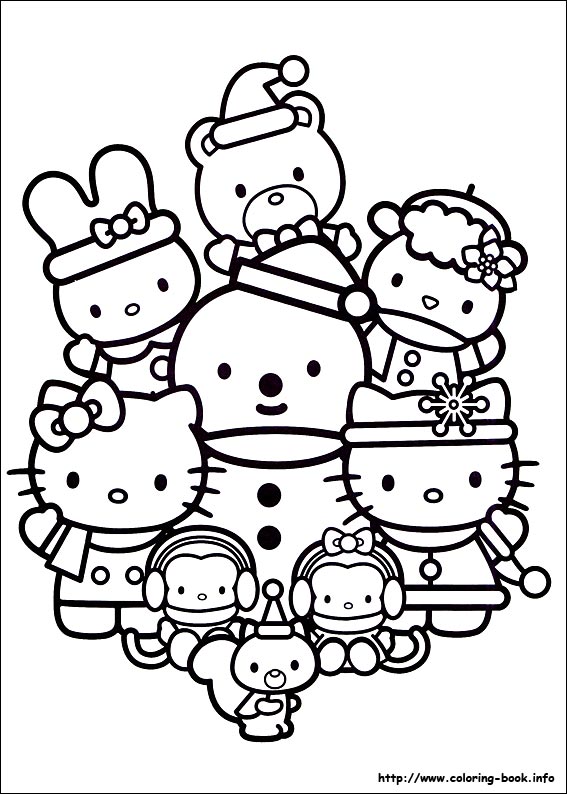 Christmas friends coloring picture