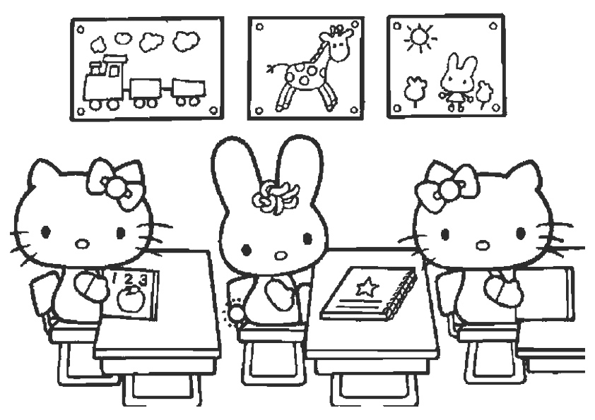 Free printable hello kitty coloring pages for kids