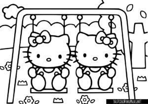 Hello kitty coloring pages