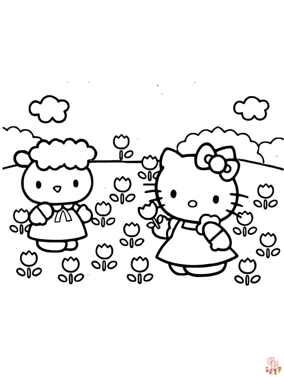 Hello kitty coloring pages