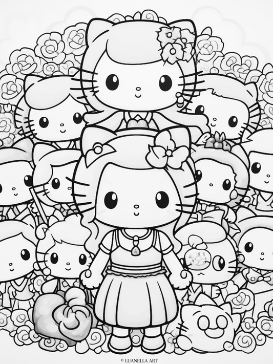 Sanrio characters coloring page â luanella art