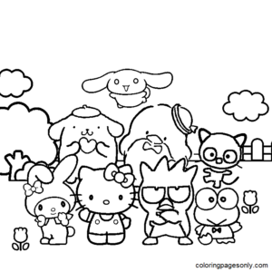 Sanrio characters coloring pages printable for free download