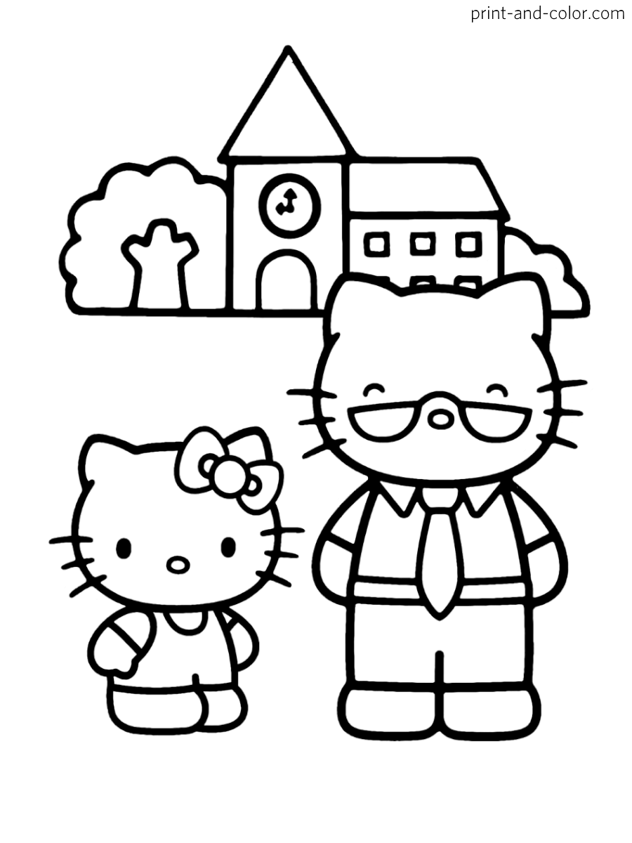 Hello kitty coloring pages print and color