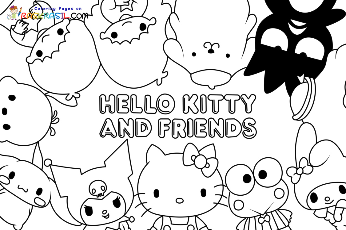 Hello kitty and friends coloring pages