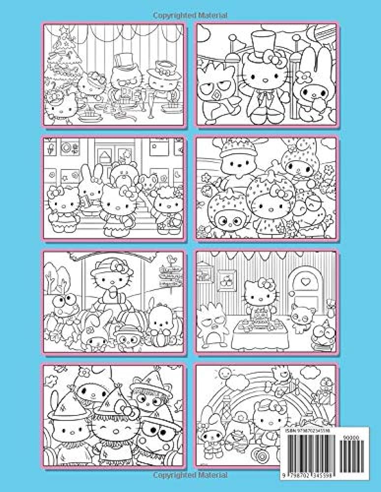 Hello kitty and friends coloring book exclusive hello kitty and friends coloring books for adults boys girls x hiroaki sugawara books