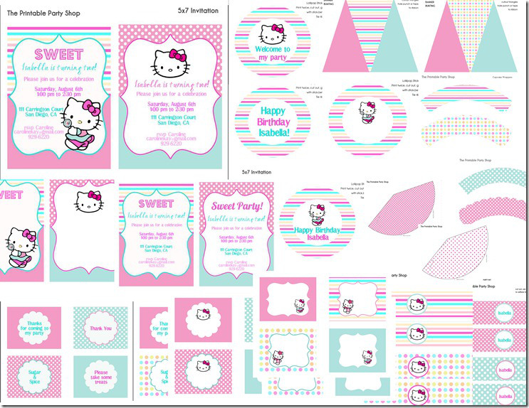 Hello kitty party printables ideas and inspiration