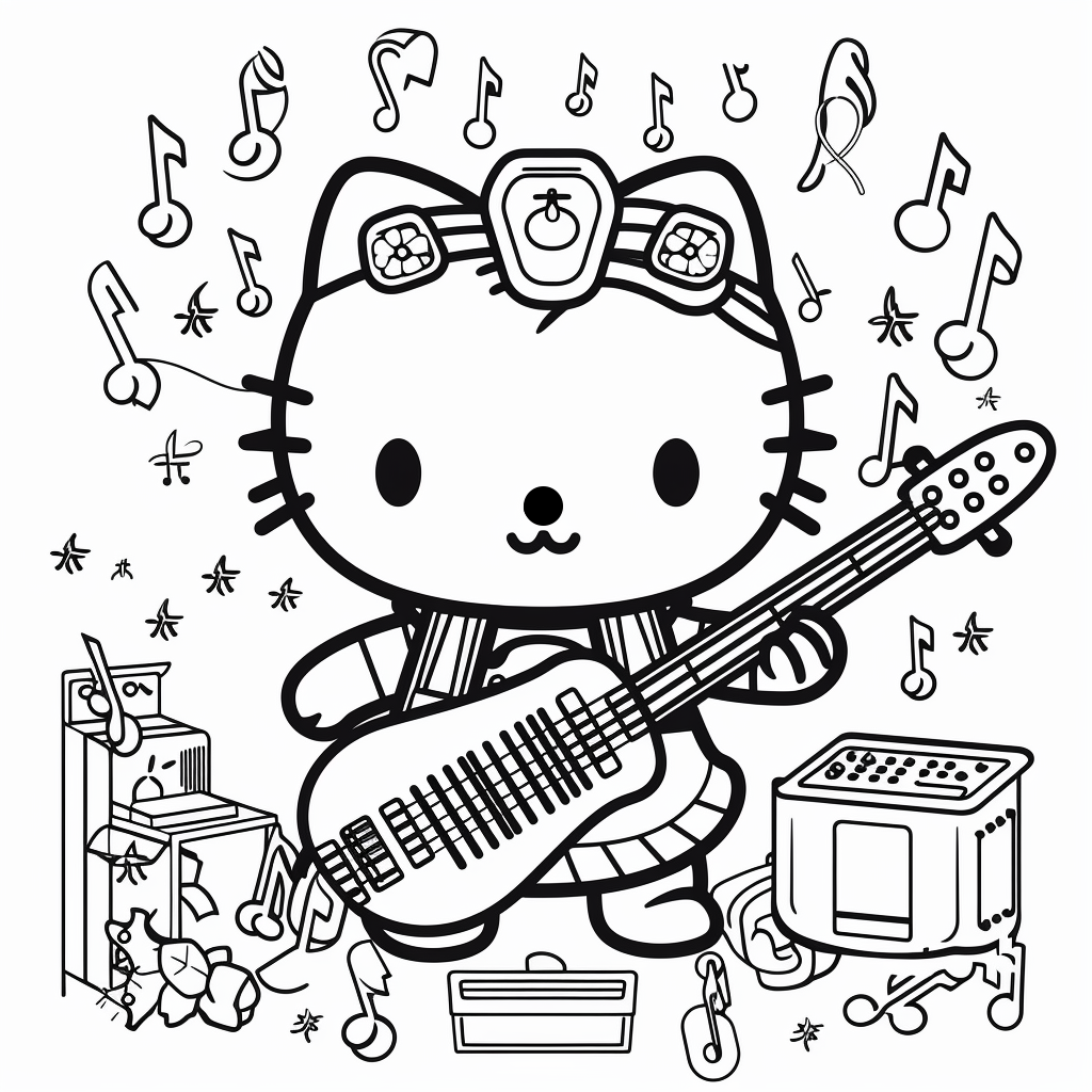 Free printable hello kitty coloring pages