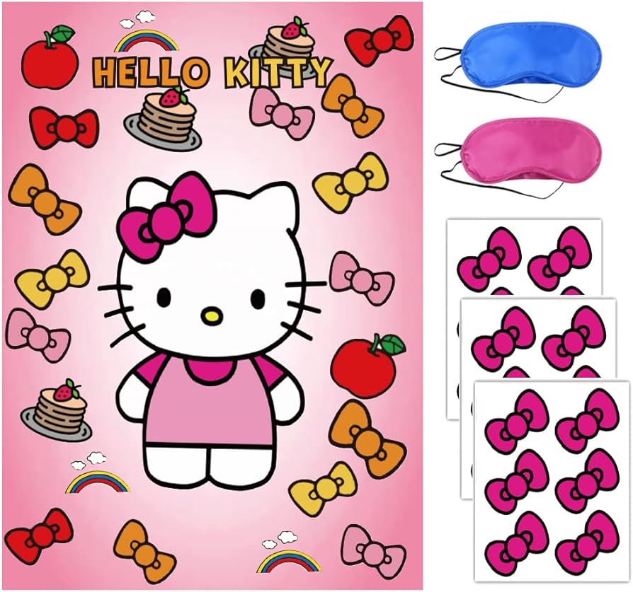 Hello kitty party supplies decorations pin the bow on hellokitty birthday party pin game large poster for hello kitty birthday party supplies toys games