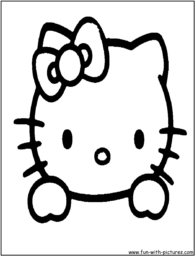 Colorful hello kitty head coloring pages