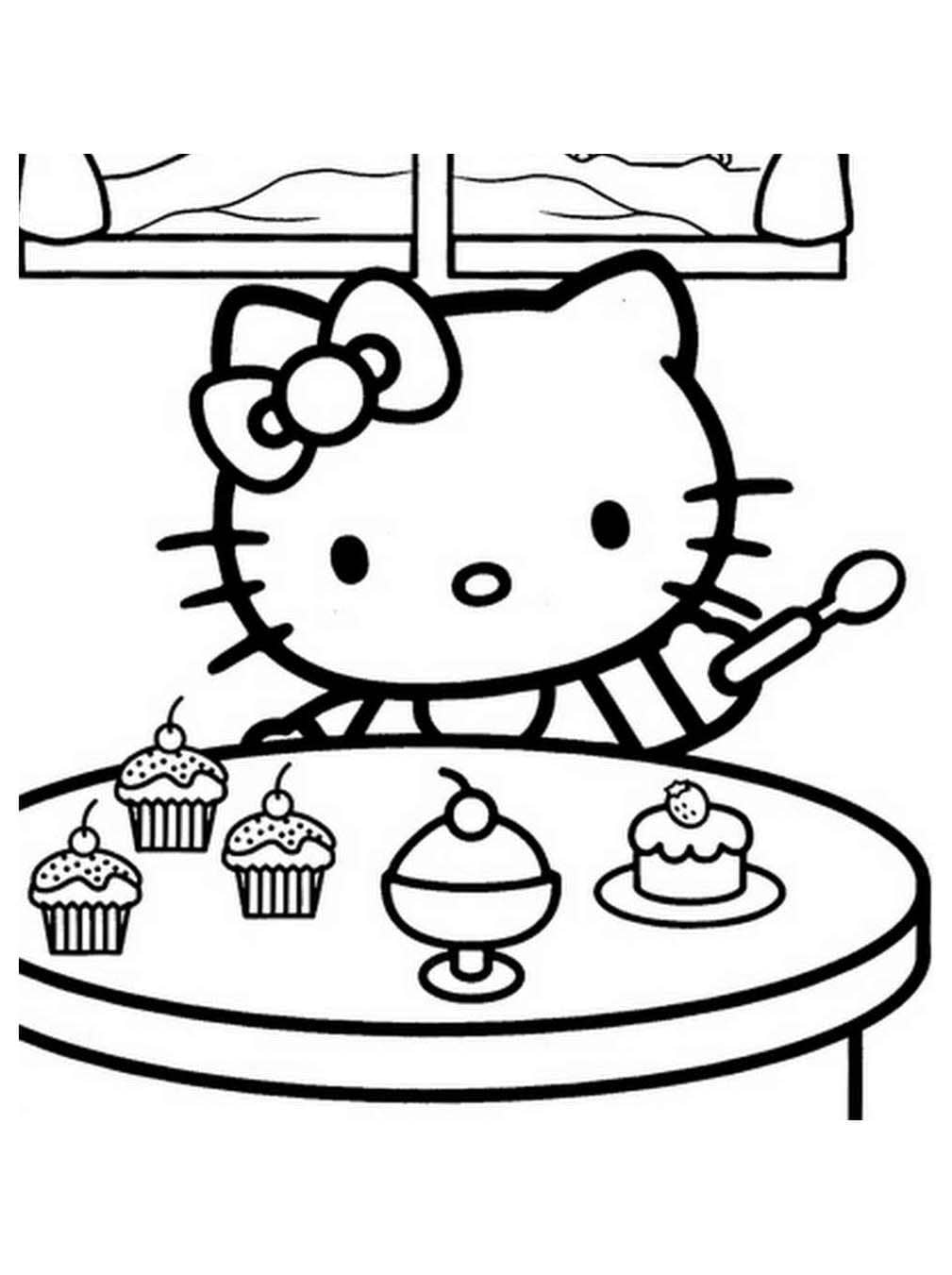 Hello kitty coloring pages