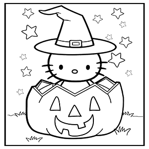 Hello kitty halloween coloring book awesome halloween coloring book for kids with high