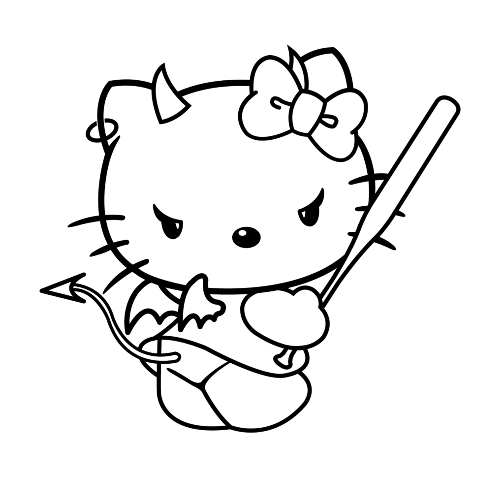 Hello kitty halloween coloring pages