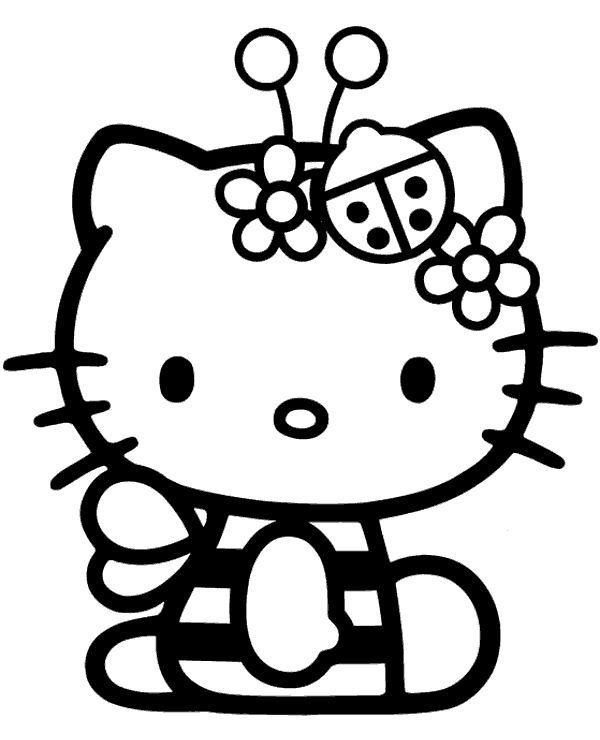 Hello kitty halloween coloring pages