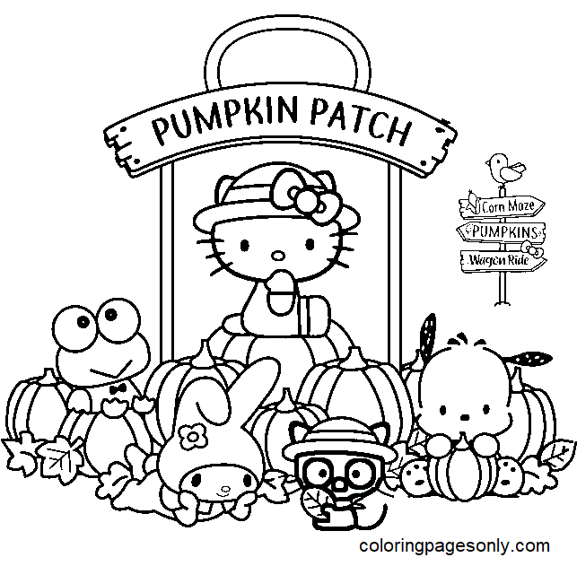 Sanrio characters coloring pages printable for free download