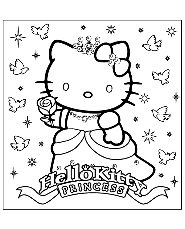 Printable hello kitty princess picture