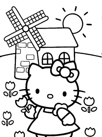 Hello kitty coloring page