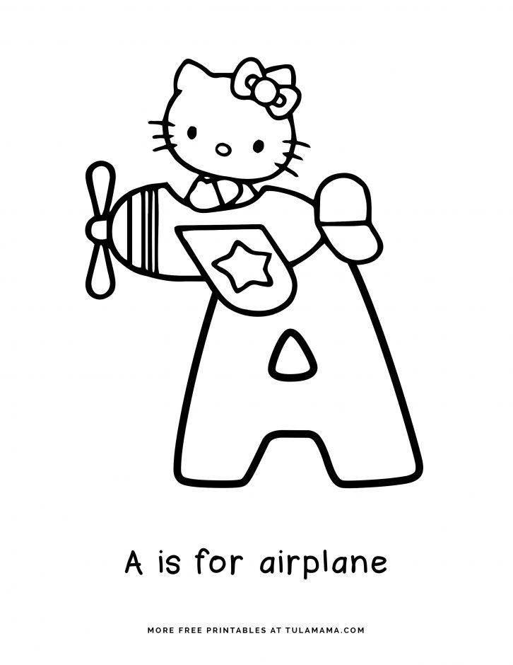 Free hello kitty printables and abc coloring pages