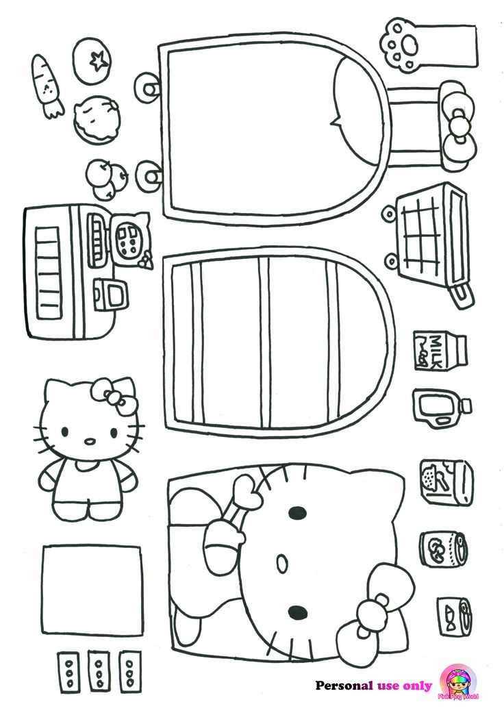 Hello kitty paper toymini grocery storesuitcasediyprintables roupas de boneca de papel casa de bonecas de papelão roupas de papel