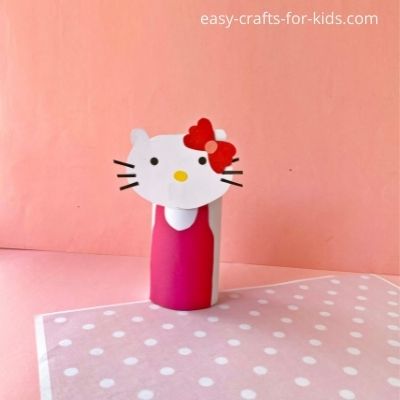 Hello kitty toilet paper roll craft