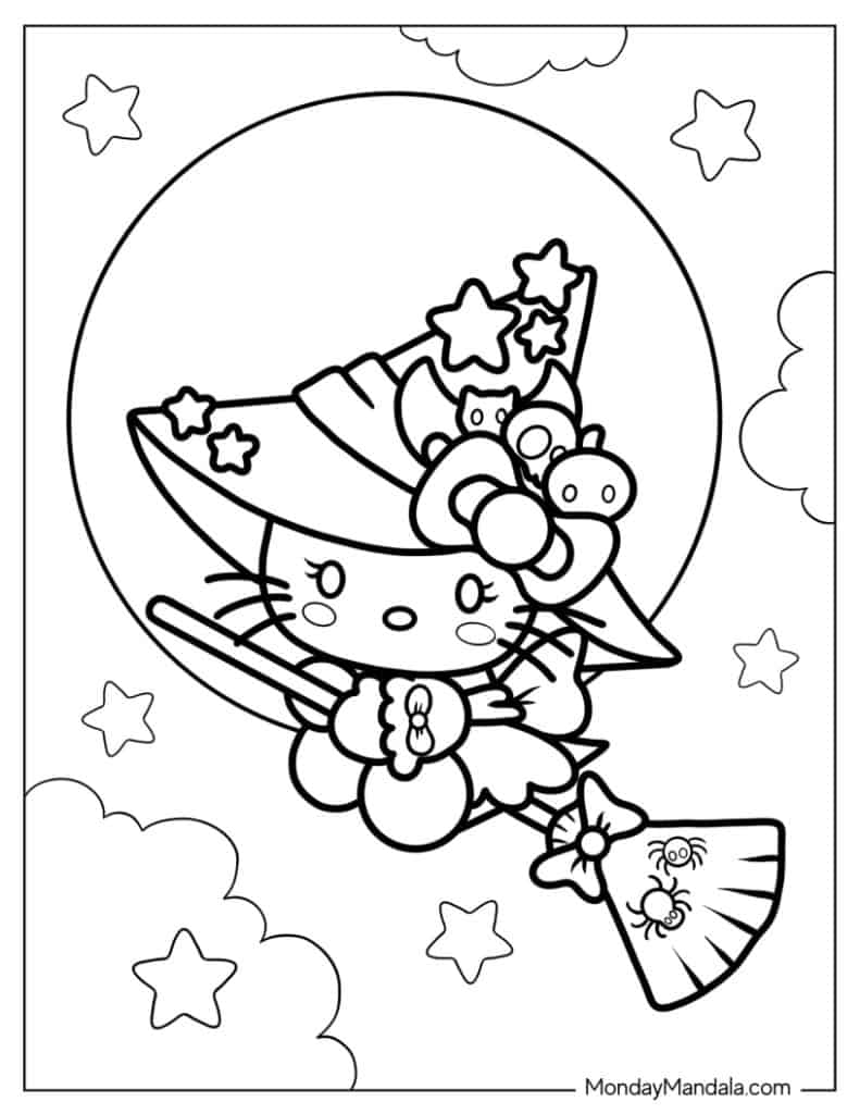 Hello kitty coloring pages free pdf printables