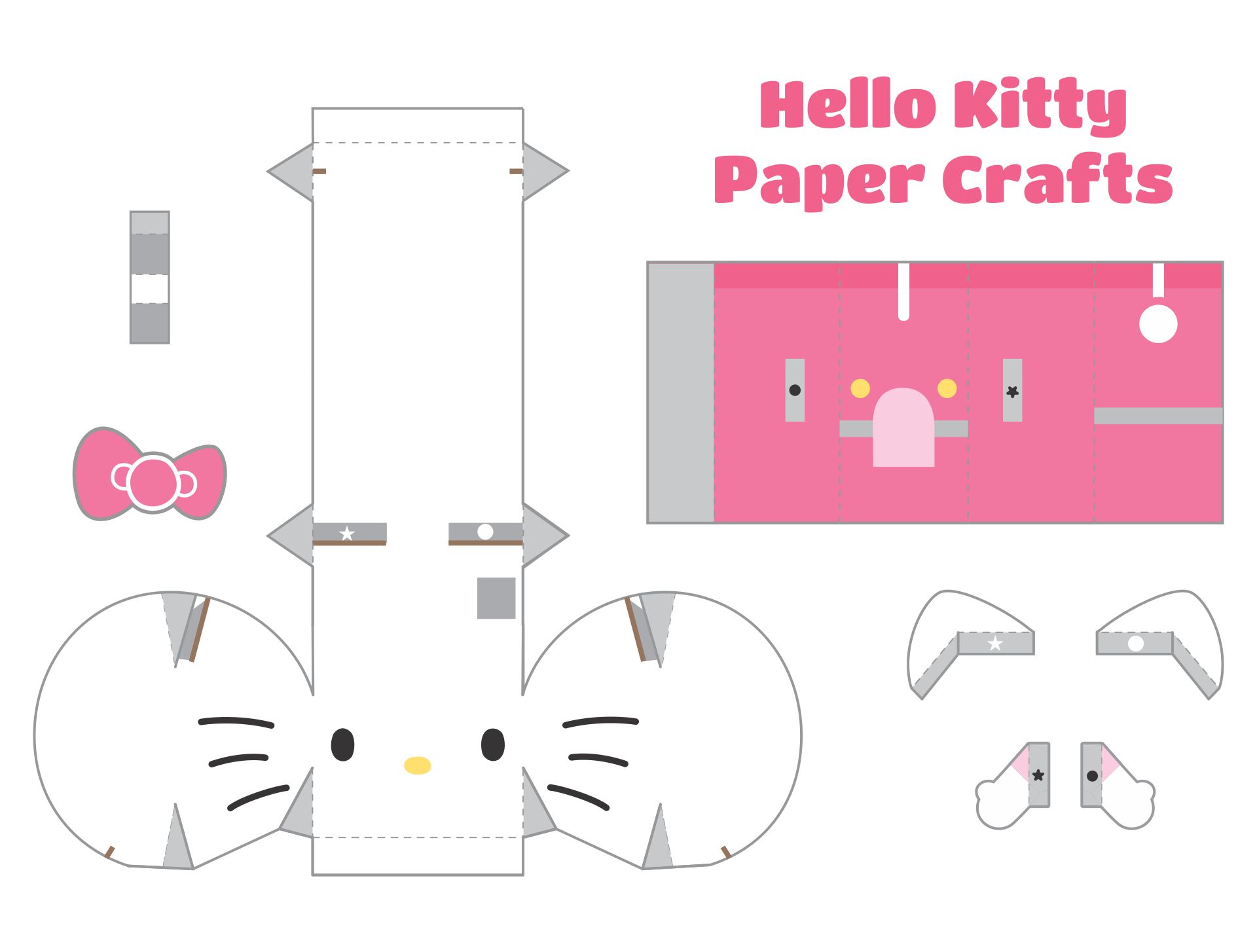 Best free printable hello kitty paper crafts pdf for free at