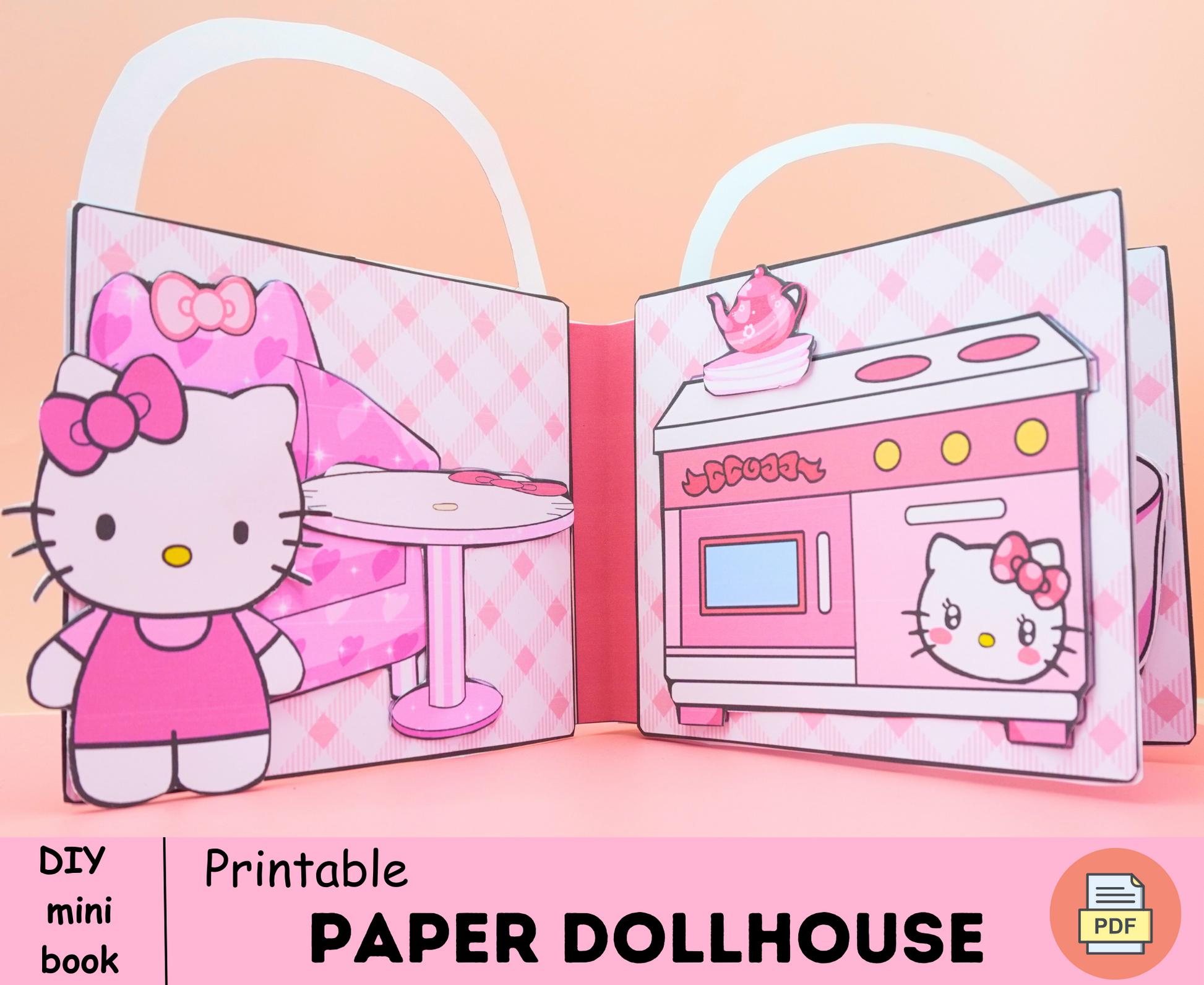 Hello kitty bagð busy book activity bag for kitty printable mini bag â woa doll craft