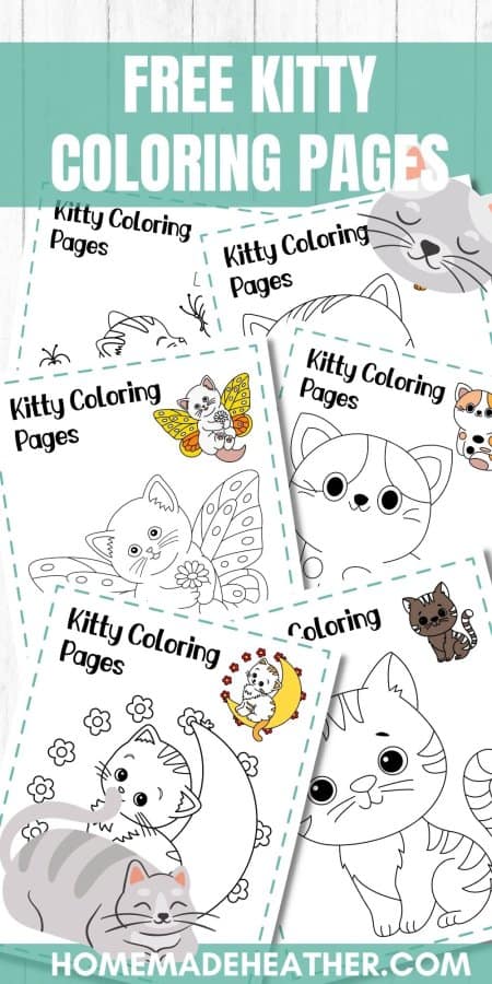 Free kitty coloring pages homemade heather