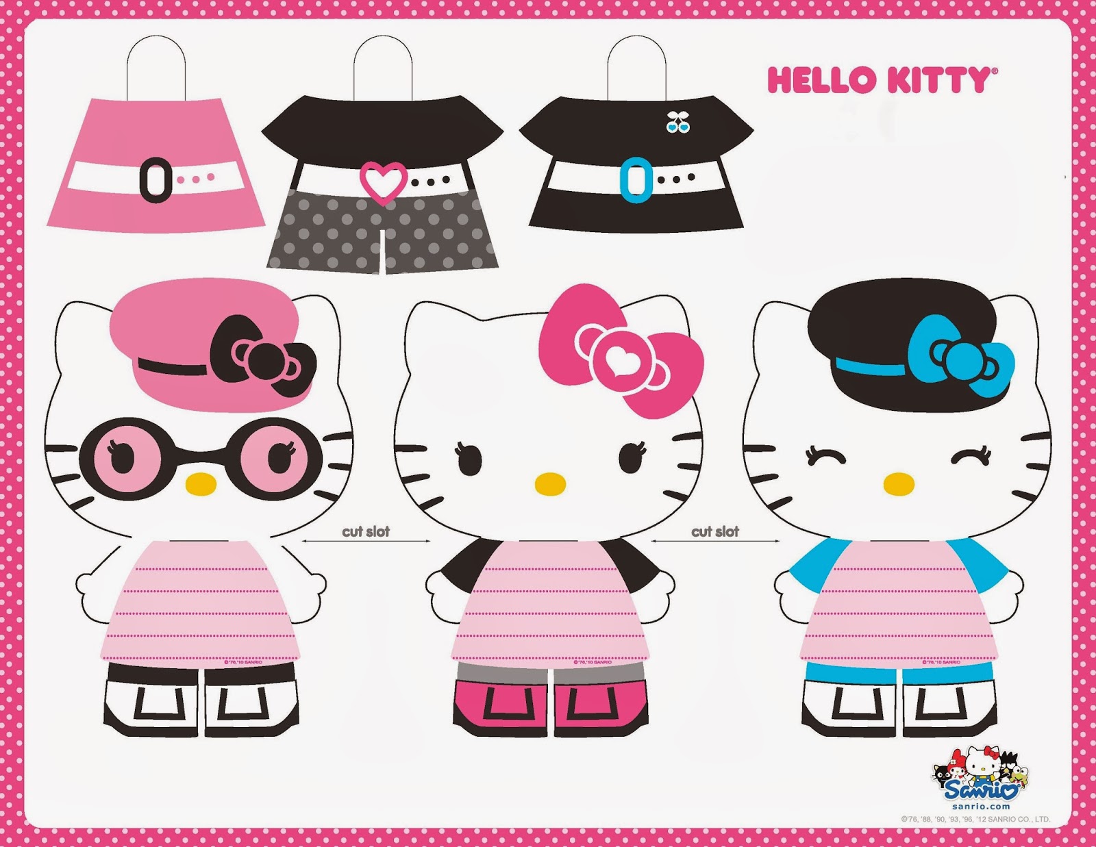 Hello kitty party free printable paper dolls