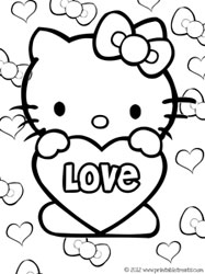 Hello kitty valentines coloring pages â printable treats