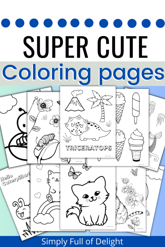 Cute coloring pages for kids free printables