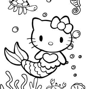 Hello kitty mermaid coloring pages printable for free download