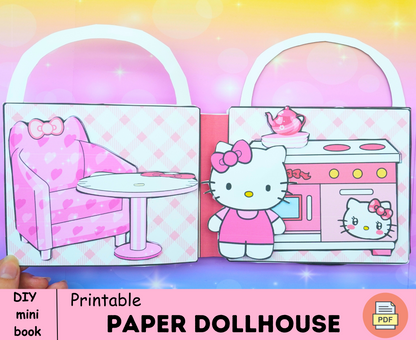 Hello kitty bagð busy book activity bag for kitty printable mini bag â woa doll craft