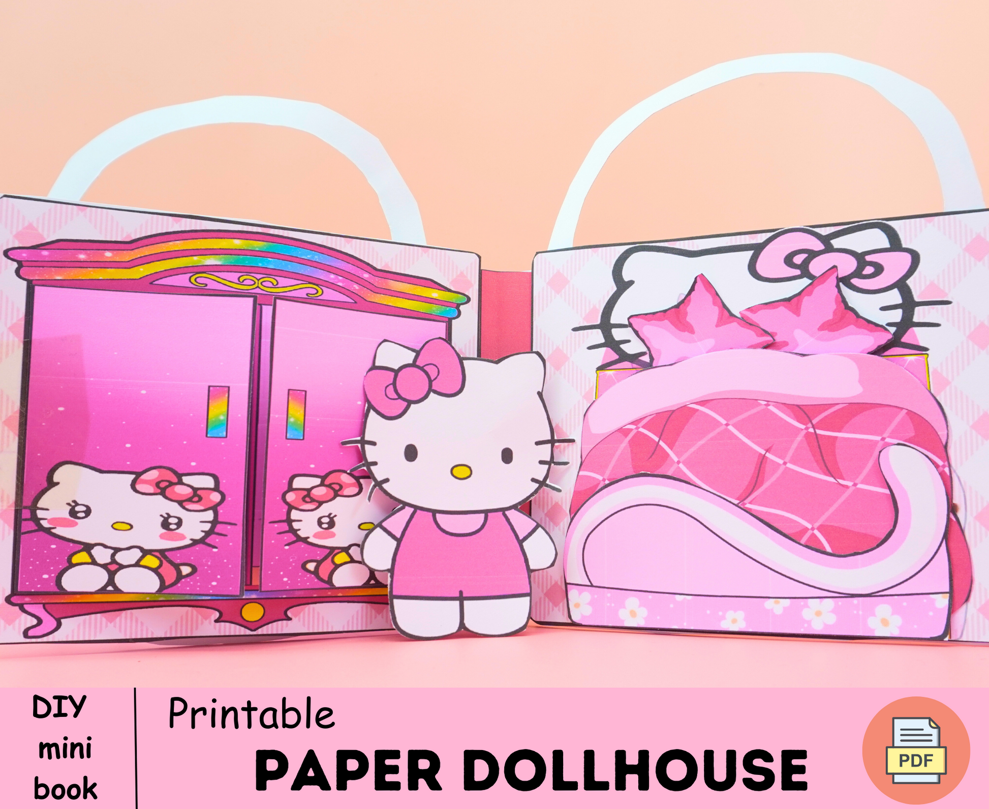 Hello kitty bagð busy book activity bag for kitty printable mini bag â woa doll craft