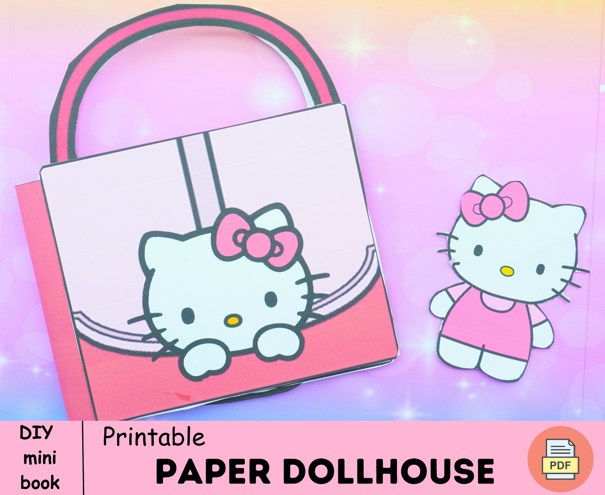 Hello kitty bagð busy book activity bag for kitty printable mini bag â woa doll craft