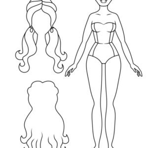 Paper doll coloring pages printable for free download