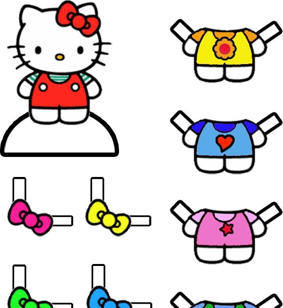 Hello kitty paper doll with dresses