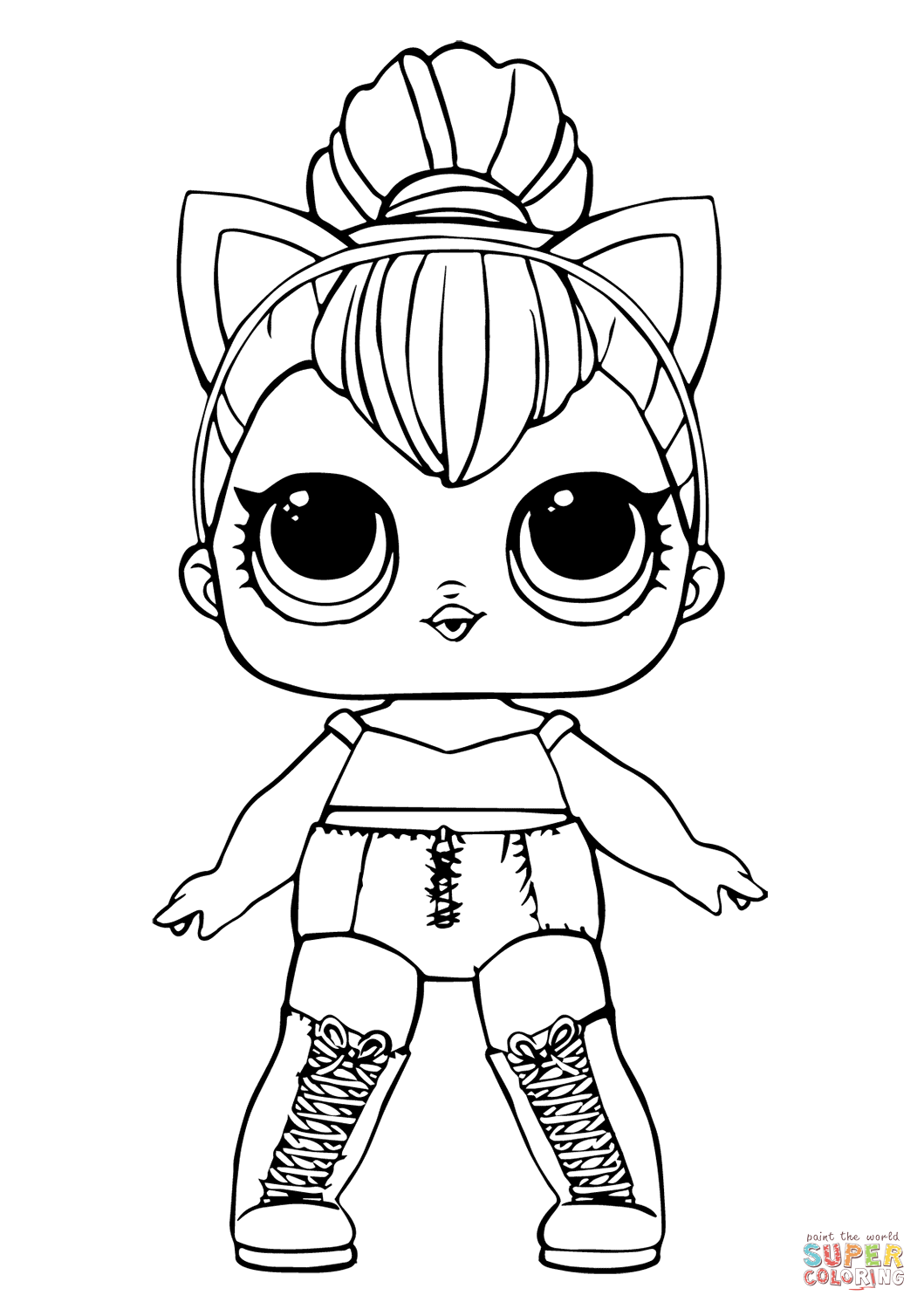 Lol doll kitty queen coloring page free printable coloring pages