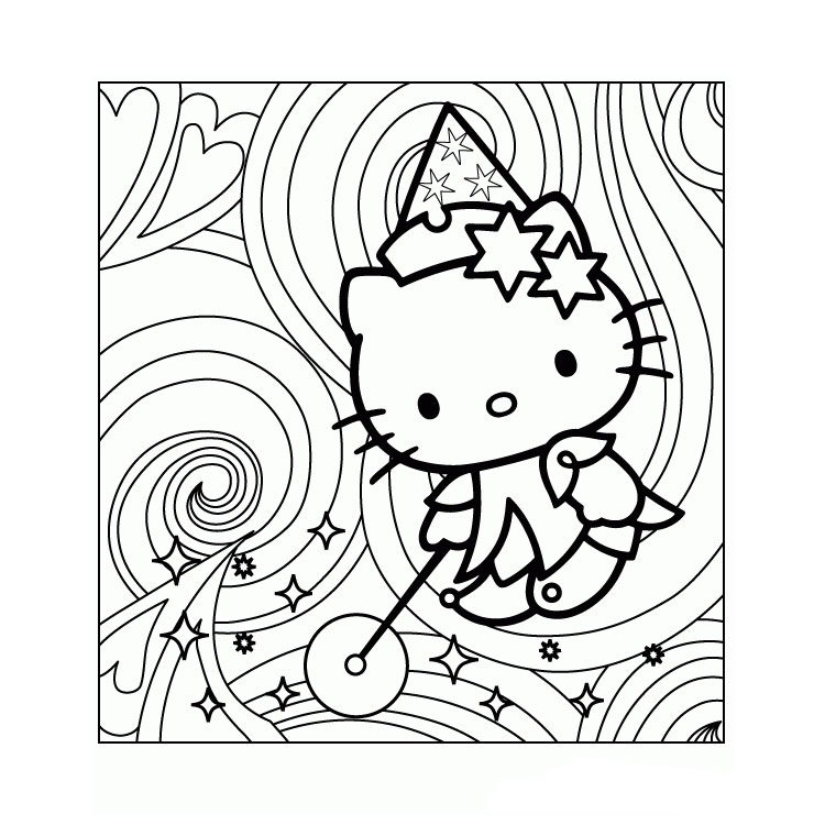 Free hello kitty drawing to print and color