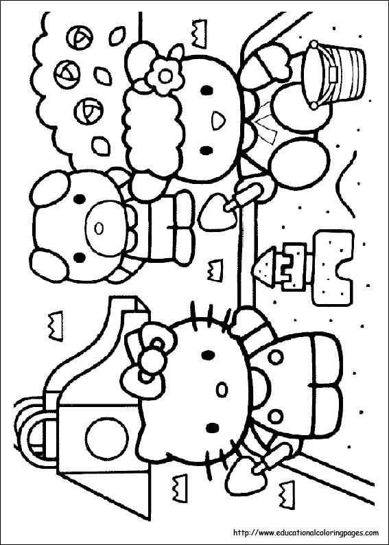 Hello kitty coloring pages free for kids